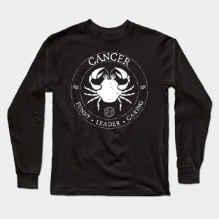 Cancer Zodiac Birthday Star Sign Zodiac Gift Long Sleeve T-Shirt